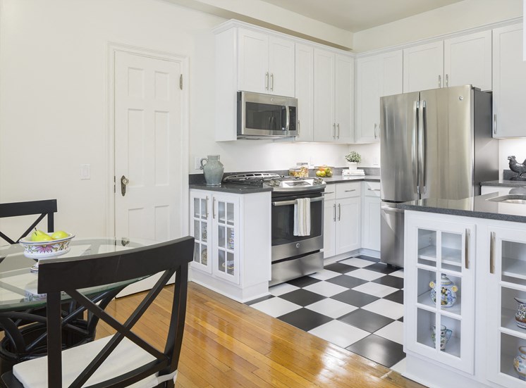 updated kitchen with stainless steel appliances
